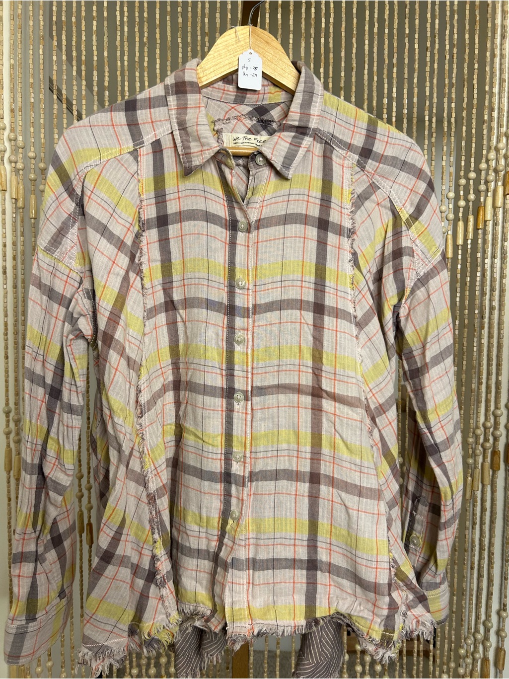 We The Free Seeking Starlight Plaid Button-Up Shirt Size S